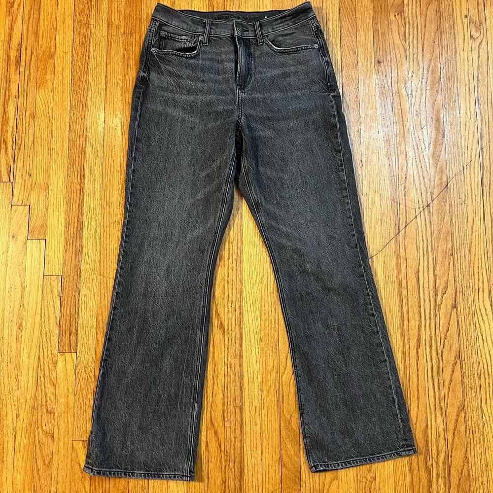 American Eagle Jeans Womens 6 Short Faded Black 90s So Stout Straight Pants